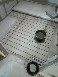 Штраба для теплого пола в ванной. Подготовка.