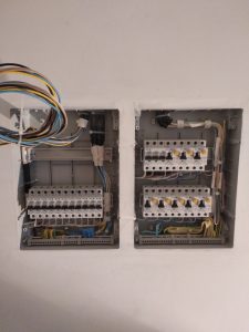 Монтаж внутреннего эщ. Установка ирасключение защитных аппаратов 1.